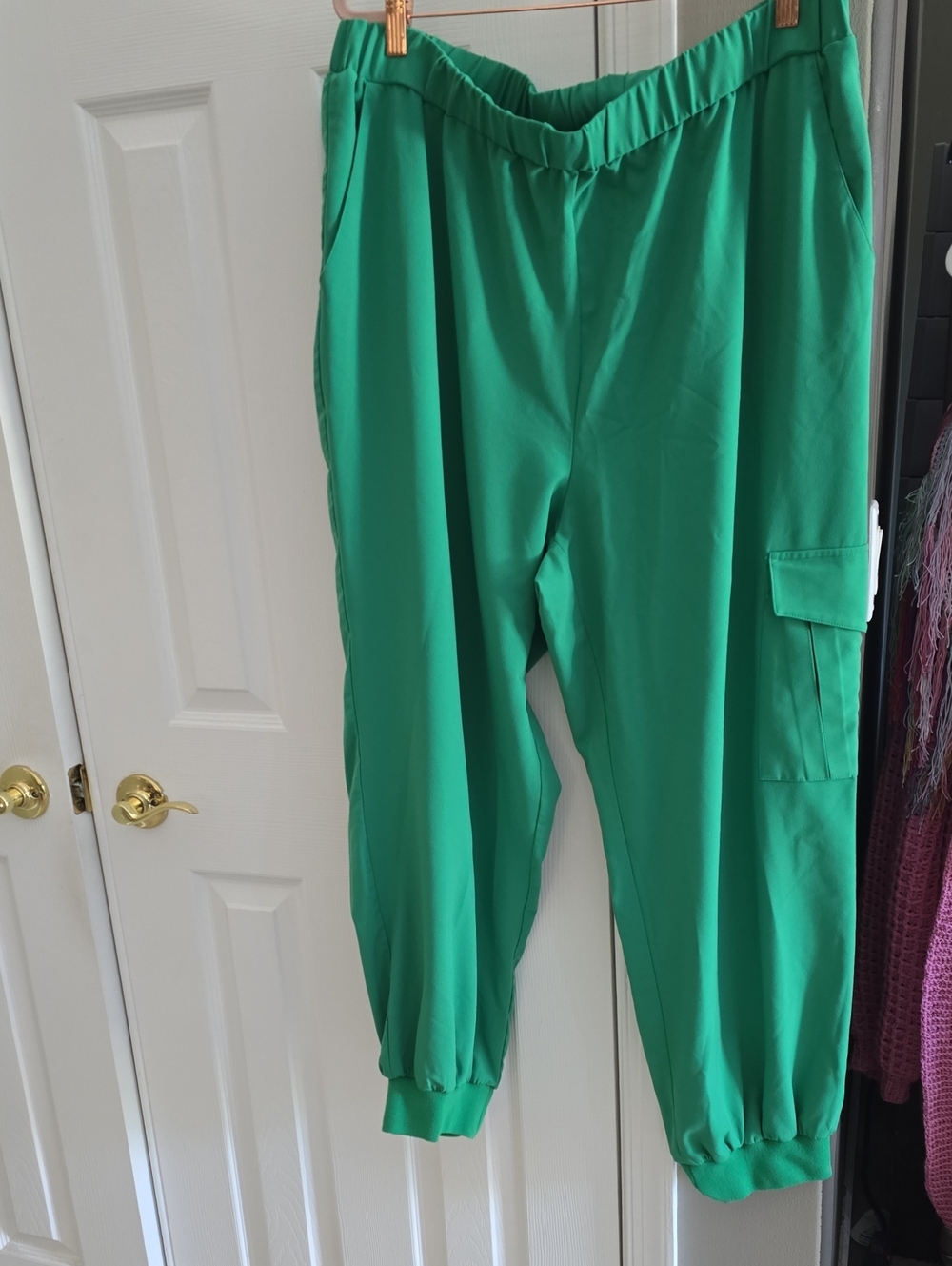 Women's Emerald Green Cargo Joggers